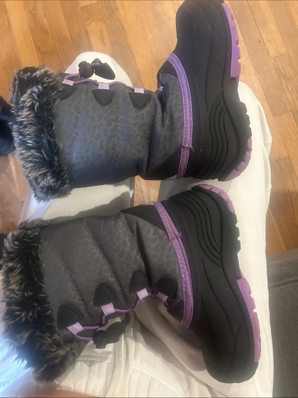 Kamik little Kids Gray & Purple Insulated Winter Mittens size 11
